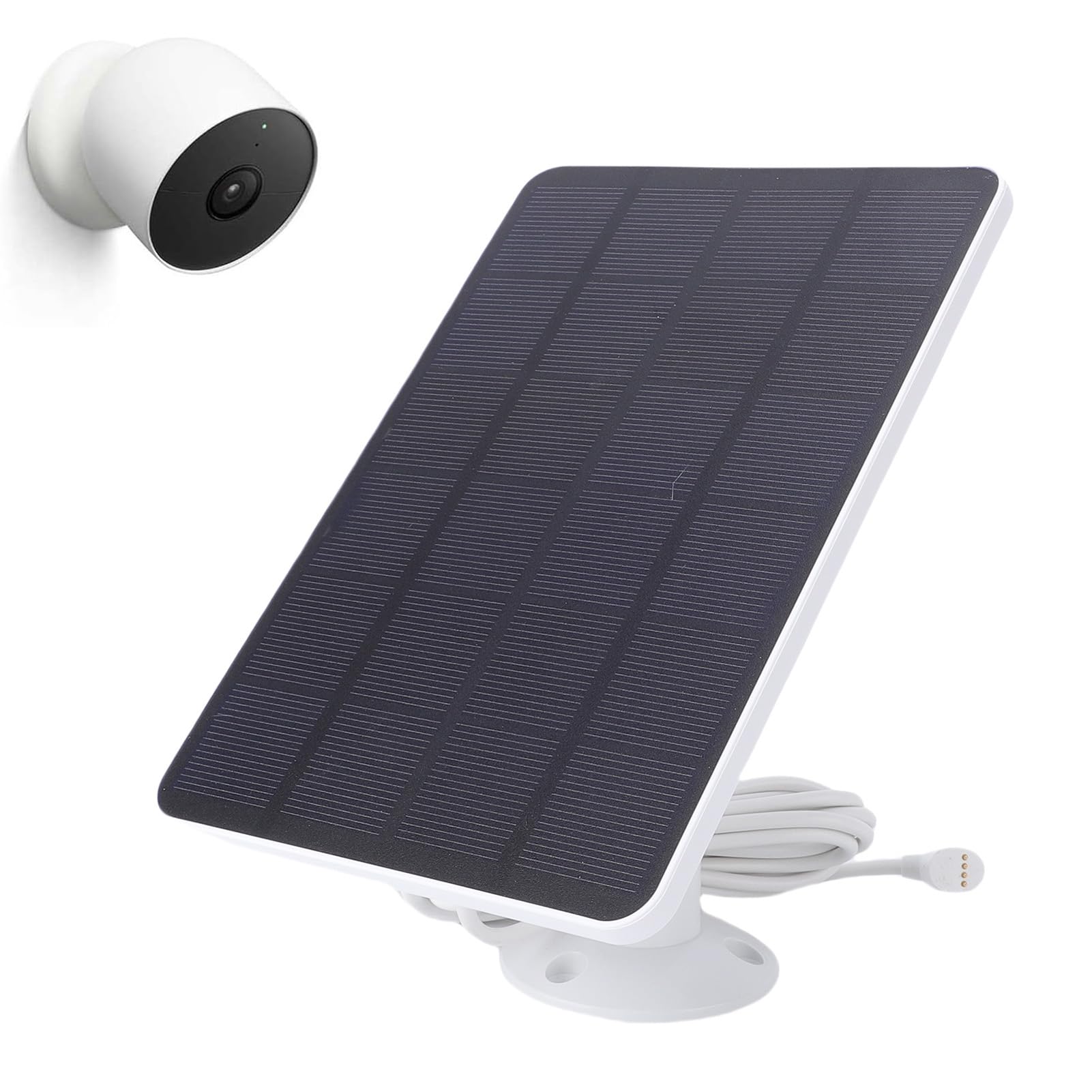Pannello solare per telecamera 10W PET EVA monocristallino Telecamera di sicurezza impermeabile Pannello solare con cavo da 9,8 piedi Staffa regolabile Alimentazione ininterrotta (2 pezzi)