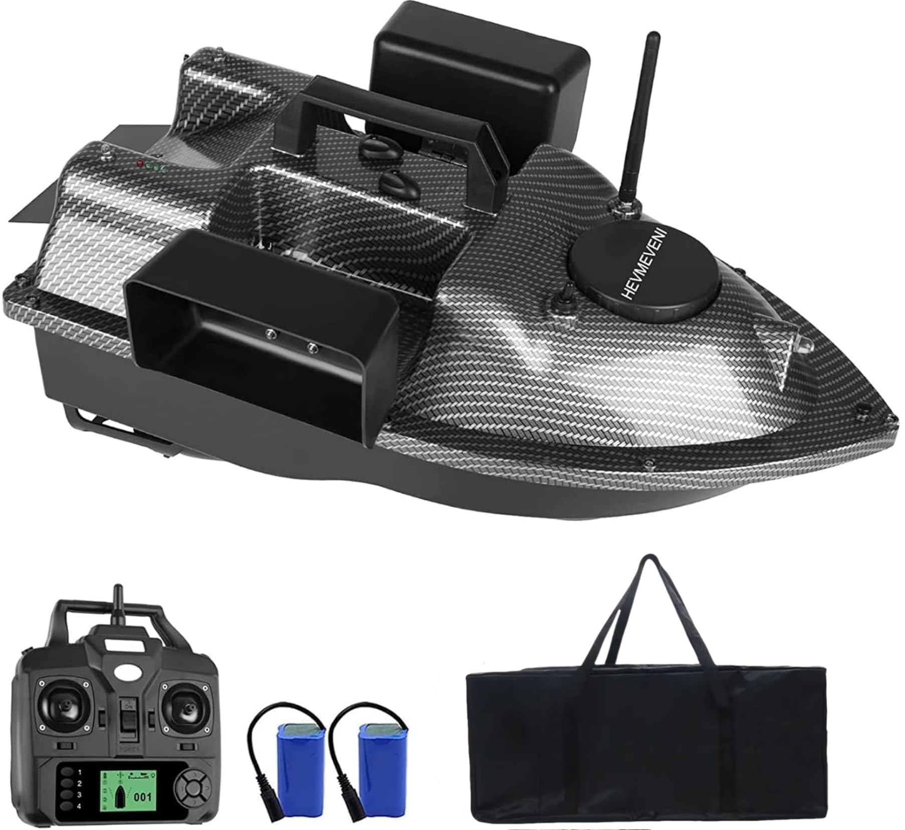 Posicionamiento De GPS RC Boat Pesca Inteligente Bait Boat RC Herramienta De Pesca En Barco,Carbon Fiber,12000Mah