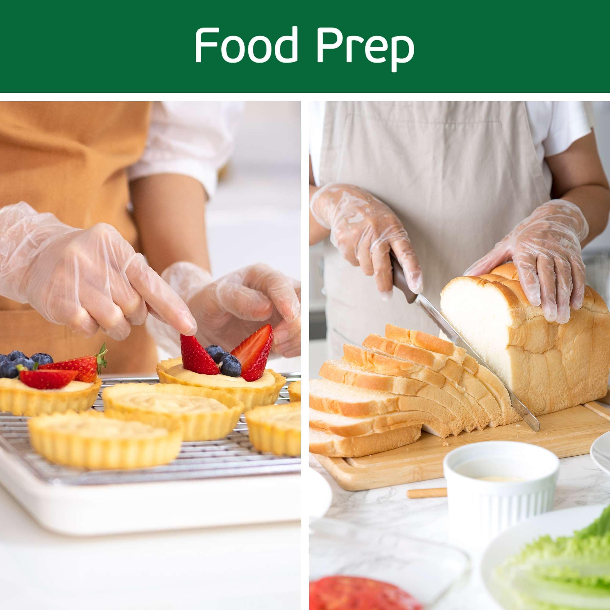 Guantes desechables de vinilo para cocinar y preparar alimentos, 100 guantes desechables transparentes medianos sin látex, guantes seguros para alimentos para barbacoa, cocina,