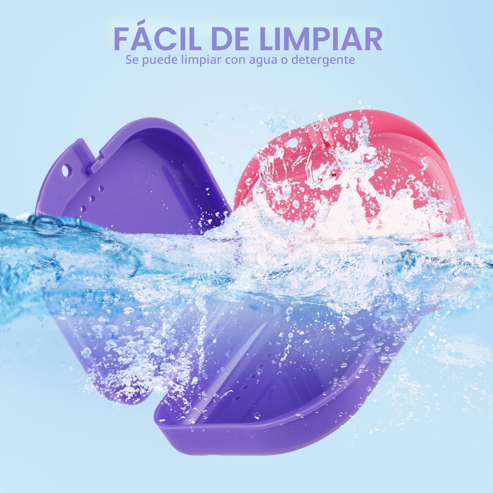 Caja Ortodoncia Dental Funda Ferula Aparato con Agujeros de Ventilación 2 Piezas