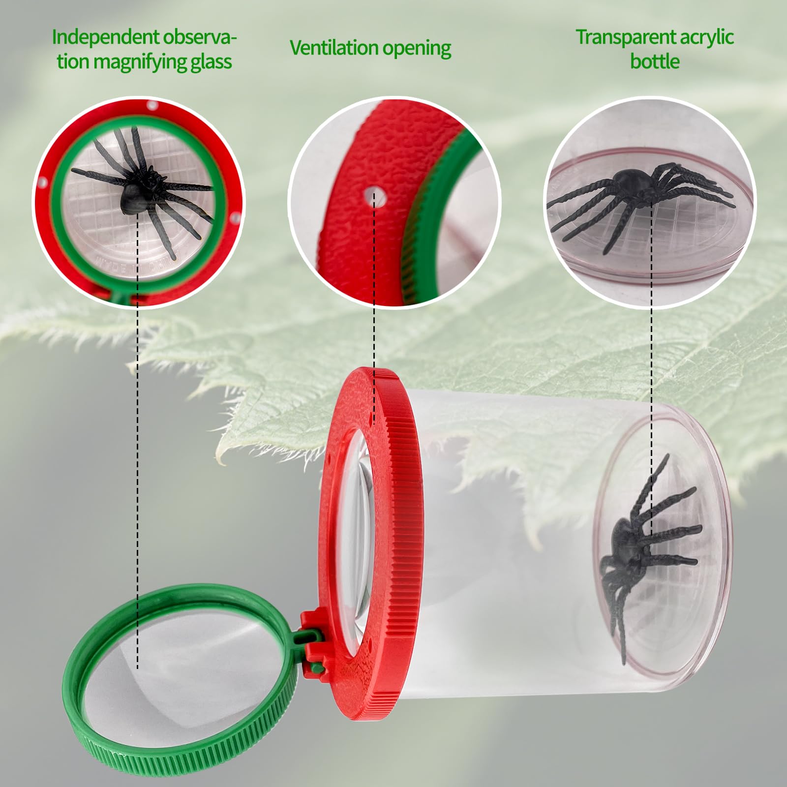 2 Pezzi Boite a Insectes Enfant, Barattolo Lente per Insetti Scatola con Pinzette, Kit Insecte Enfant Giochi di Esplorazione, Bambini Strumento Esplorazione Delle Scienze Della Natura