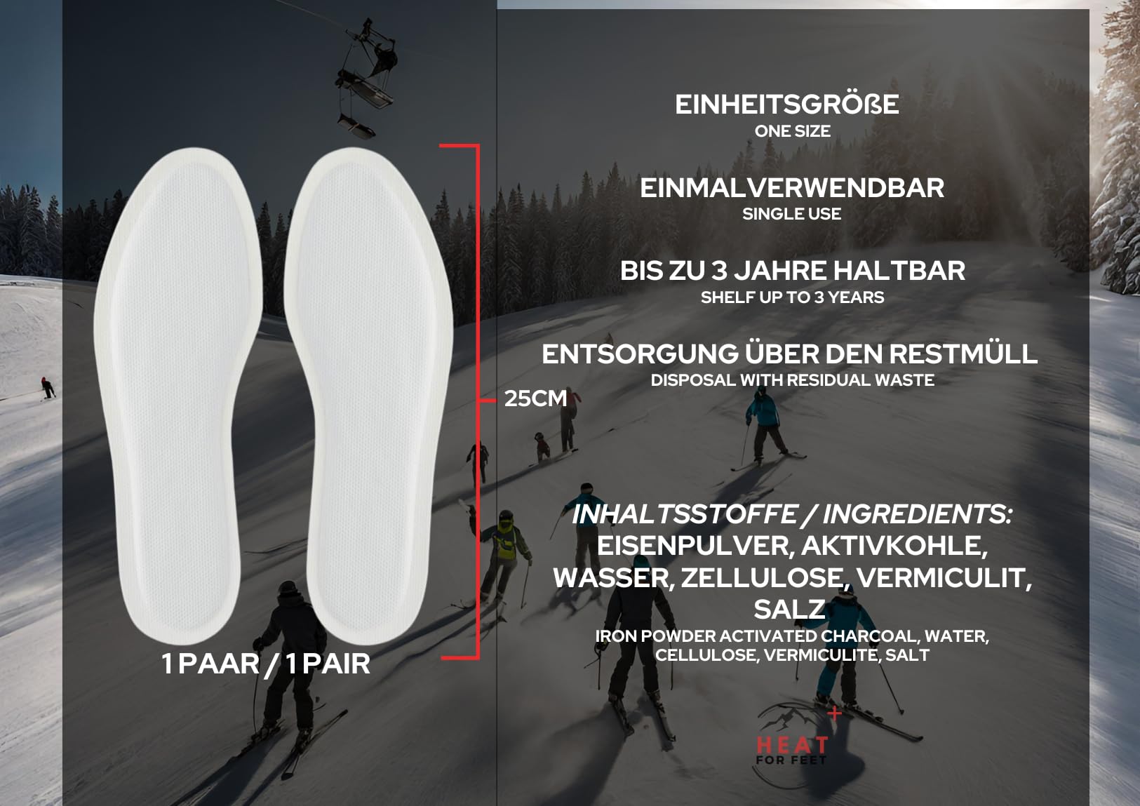 Wärmesohlen für Schuhe - 30 Paar - Sofort wärmende & Bequeme Einlegesohlen, bis zu 12Std. warme Füße, Schuhwärmer, 100% natürlich, Unisex, Einheitsgröße (30 Paar)