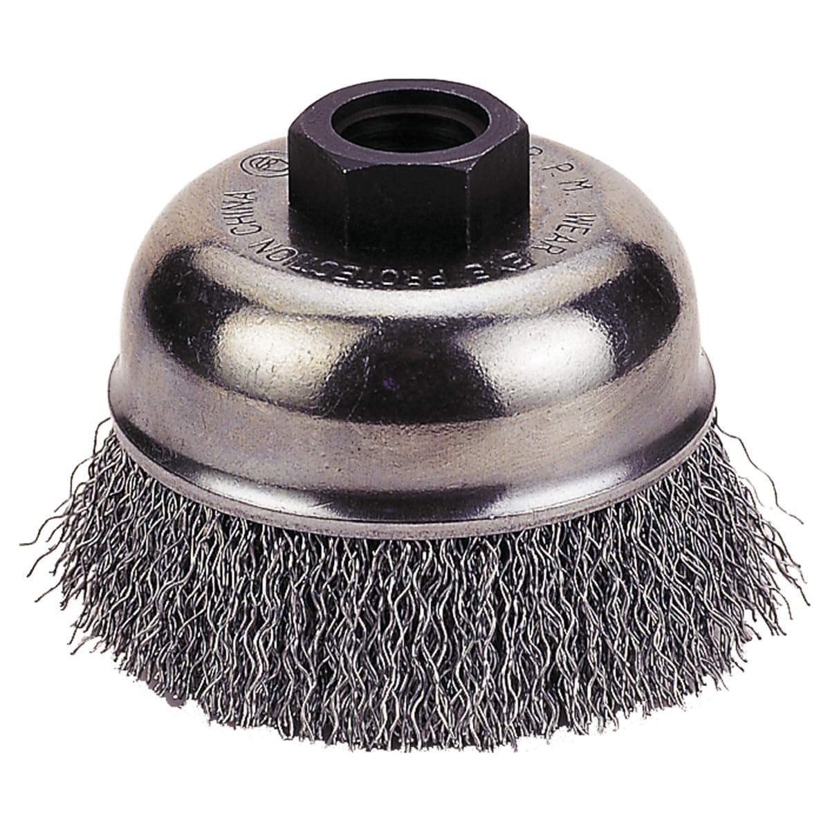 Firepower 1423-3158 Wire Cup Type Crimped Carbon Steel Wire Brush with 4-Inch Cup Diameter and 5/8-Inch NC Threaded Arbor