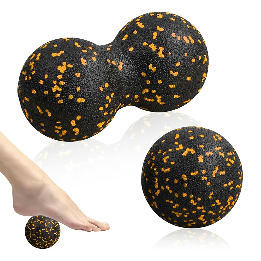 Set De 2 Balles De Massage BOZEERA - 8cm Et 10cm - Pour Dos, Pieds, Trigger Points - Avec Guide Vidéo
