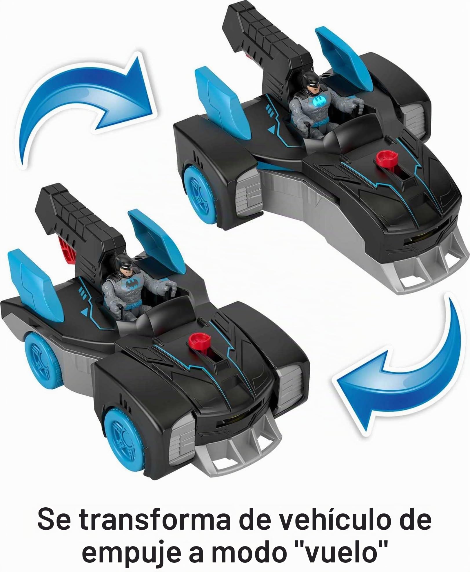 Fisher-Price - Imaginext DC Batmóvil Transformable con Batman Coche de Juguete Lanza Proyectiles con Figura , GWT24