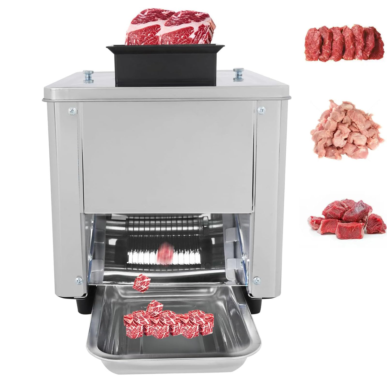 JKJZSALJ Automatic Electric Meat Cutter Machine, 850W, 330Lb/H For Slicing Boneless Pork, Beef, Chicken, Fish - Ideal For Home, Restaurant, Supermarket,7Mm,10mm