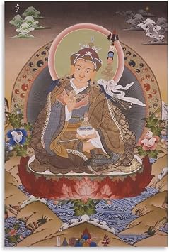 Guru Padmasambhava Tibetan Thanka Prints Poster Poster Cool Artworks Painting Wall Art Canvas Prints Hanging Picture Home Decor Posters Gift Idea 08x12inch20x30cm