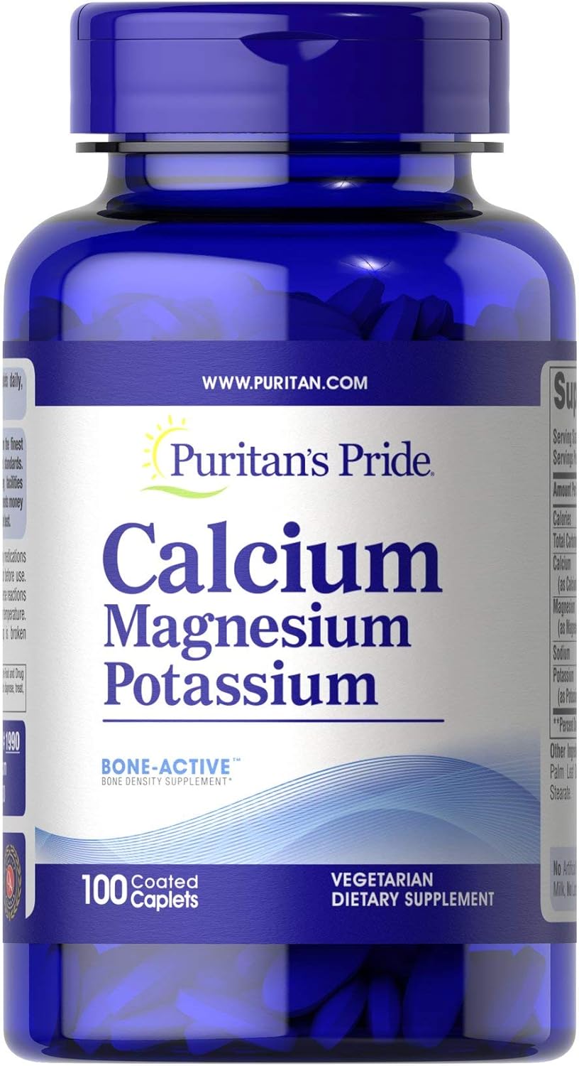 Puritan’s Pride Calcium Magnesium and Potassium-100 Caplets Puritan’s Pride Calcium Magnesium and Potassium-100 Caplets