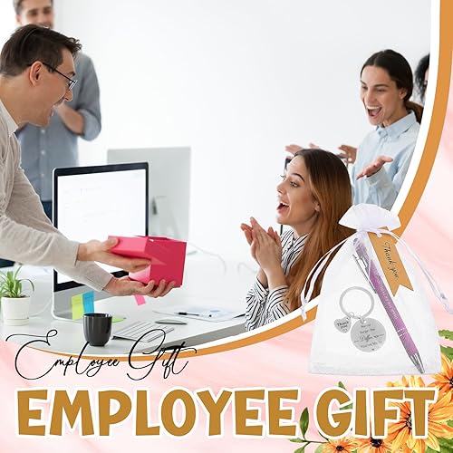 Miniatura 5 de Lincia Juego de 20 bolígrafos de regalo de agradecimiento de agradecimiento, 20 bolígrafos inspiradores, 20 llaveros de acero inoxidable y 20 bolsas