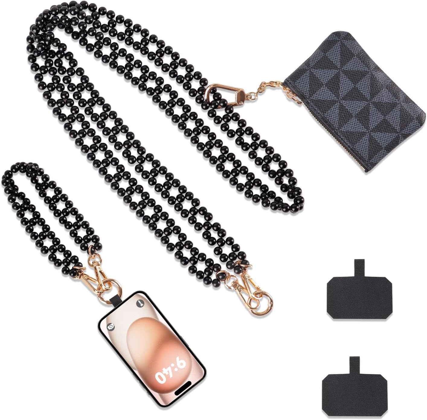 Amazon.com: Phone Lanyard Crossbody with Leather Zipper wallet,2 Phone ...