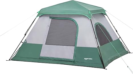 Amazon Basics Instant Camping Tent with Rainfly, Weather-Resistant, Quick Setup Amazon Basics Instant Camping Tent with Rainfly, Weather-Resistant, Quick Setup