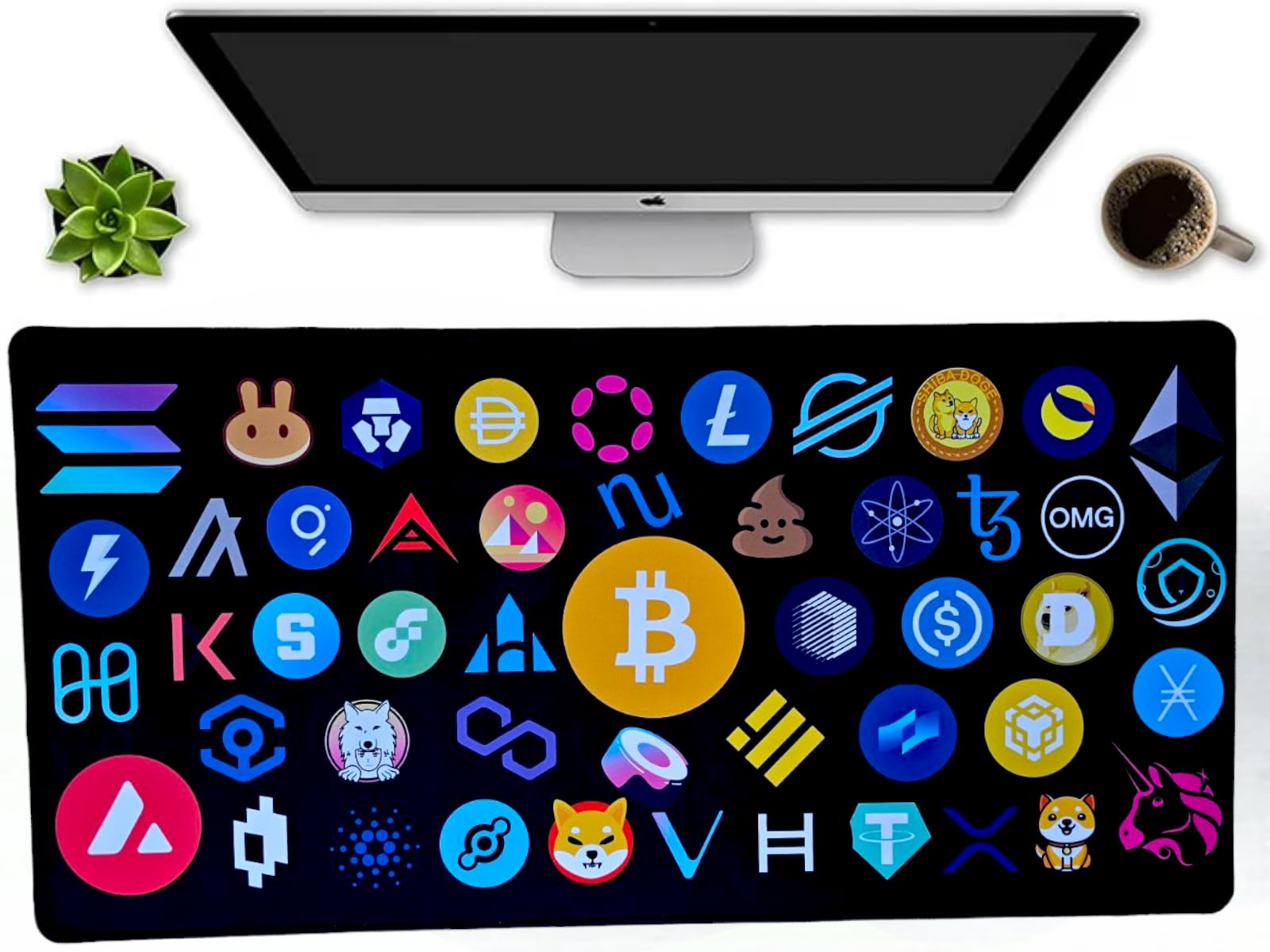 Crypto Currency Large Gaming Mouse Pad, XXL Size , Extended Mouse PadDesk  Pad with Non-Slip Rubber Base, Special Textured Surface for Keyboard and:  Amazon.de: Computer & Accessories