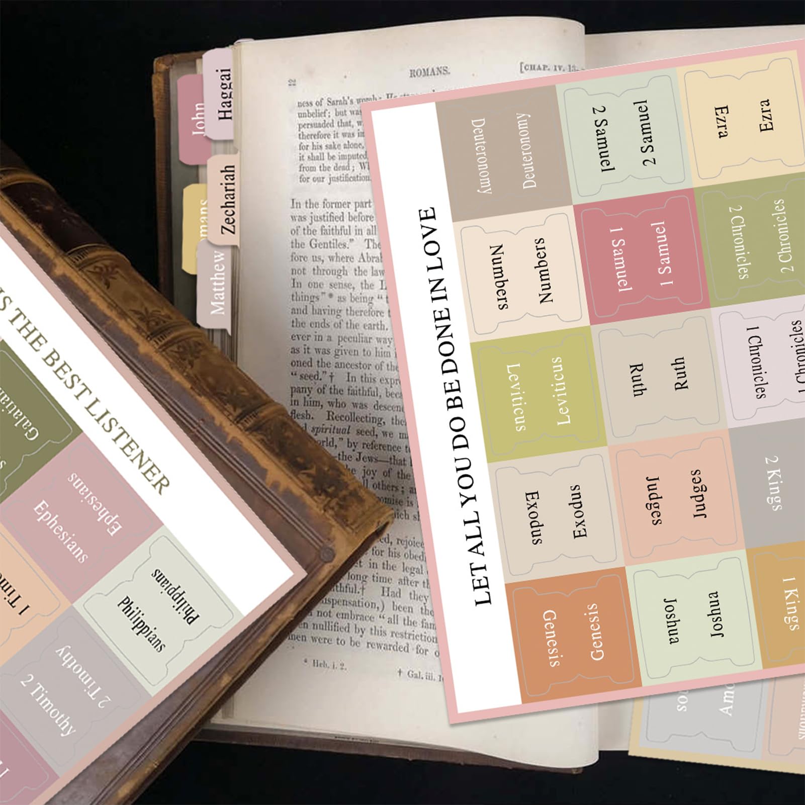 Bibel Tabs 75 Stück - Laminierte Registerkarten Für Bibelstudium