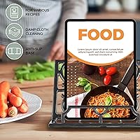 Vista 4 de JOGREFUL Soporte para libro de cocina, de hierro fundido, resistente para libros de recetas, soporte para libros de recetas de cocina, soporte