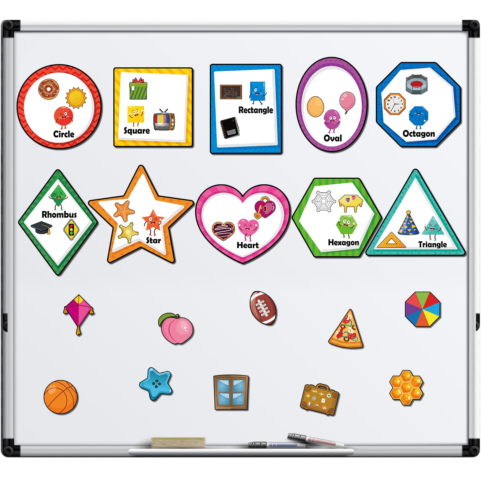 Blosssound 10 Set Magnetic Shape Sorting for Toddler Matching Games Magnet Sorting Mats 30 Everyday Objects Magnets Pieces Learning Toys for Child Learning Shape Game Preschool Classroom