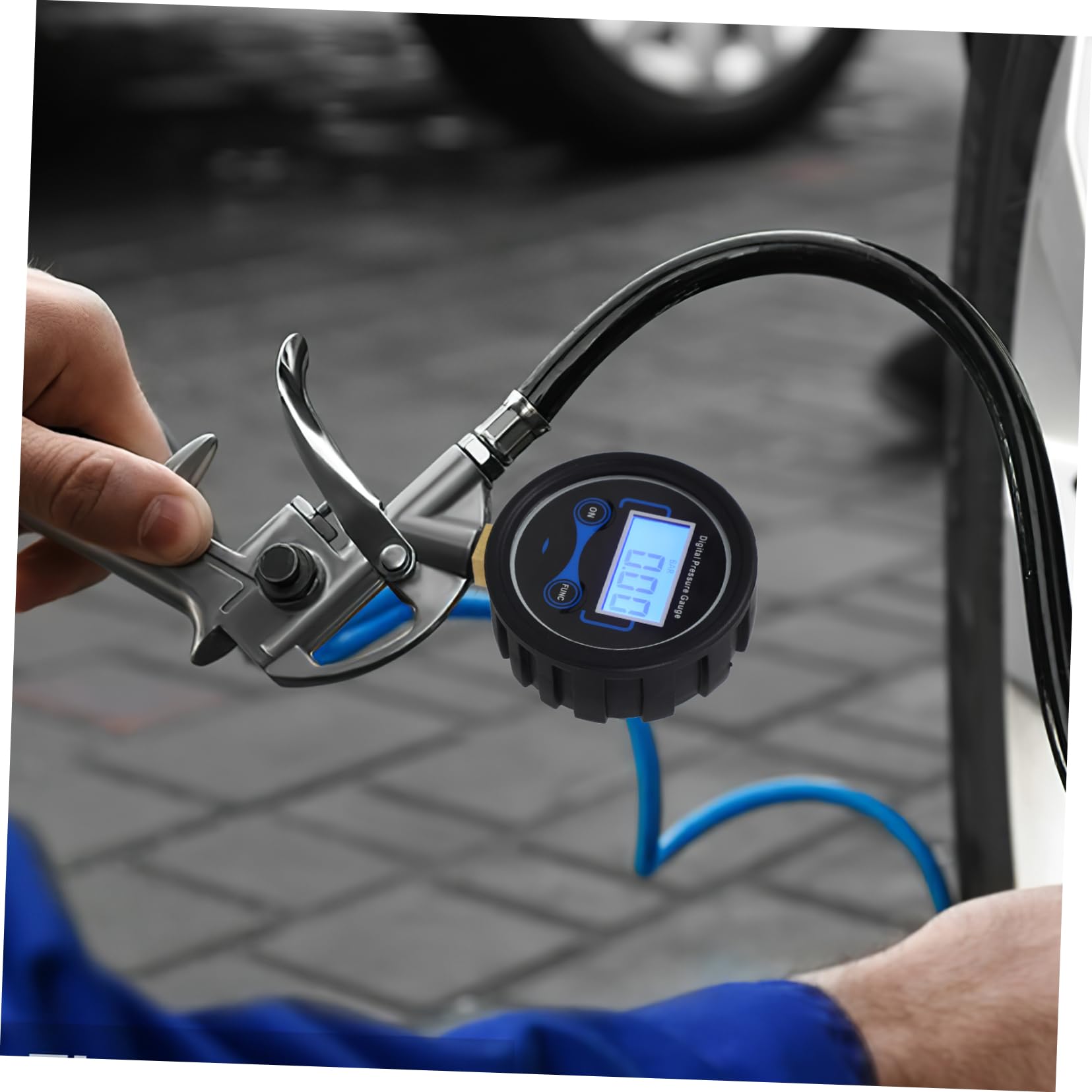 MAGICLULU 5 Piezas Manómetro De Pantalla Digital Monitor De Presión De Coche Medidor De Presión De Aire De Neumáticos Auto Con Medidor De Presion De Neumaticos Herramienta Negro El Plastico