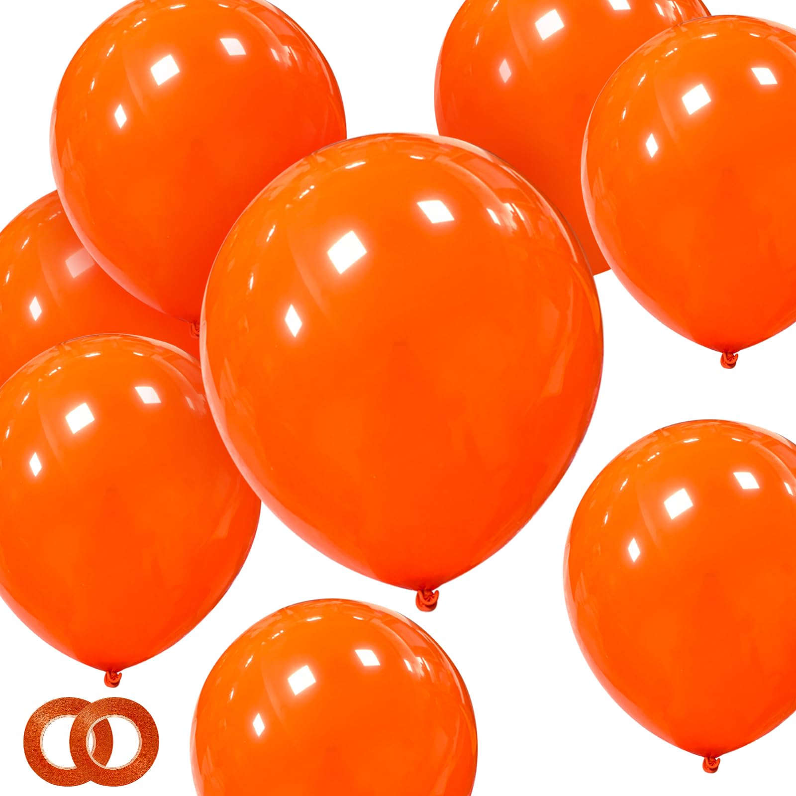 ASIYUHY Orange Balloons 100 Pack 12 inch Thicken Latex Halloween Balloons | Orange Round Helium Balloon for Halloween Birthday Kids Party Weddings thanksgiving Decorations Supplies