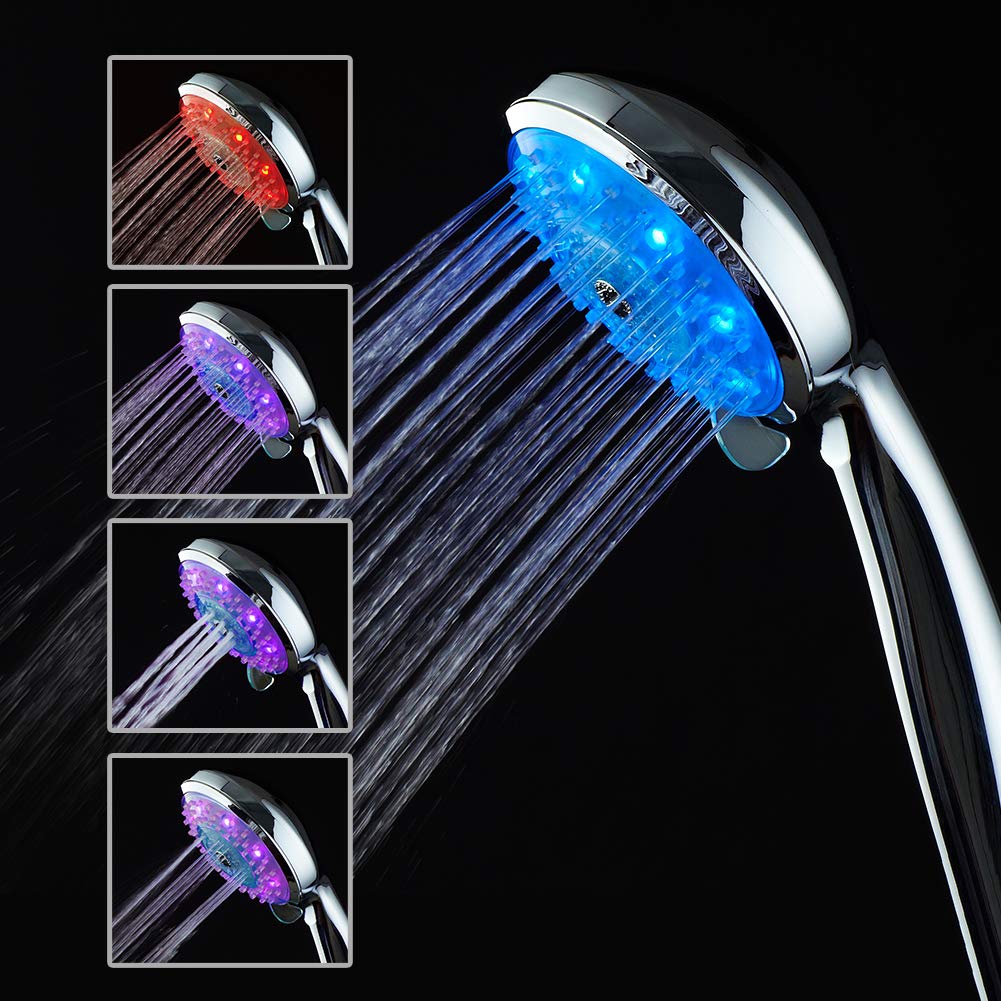 kairey led Hand held Shower Head Water Temperature Controlled 2Color