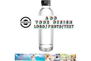 50 Personalized Water Bottle Labels with Custom Logo: Eye-catching Marketing Tool for Expos and Giveaways