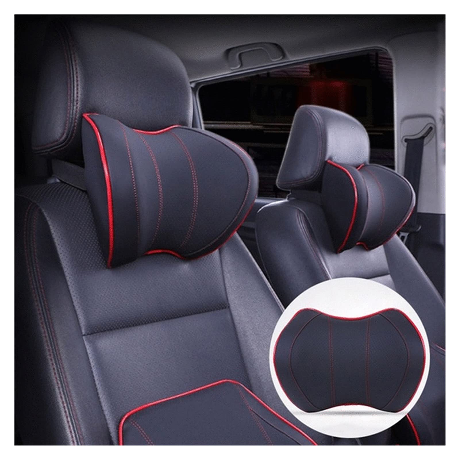 Reposacabezas del Coche Almohada para el Cuello para Silla de Asiento en Espuma de Memoria automática Cojín de algodón Cubierta de Tela Reposacabezas Suave Soporte de Oficina de Viaje (Colo