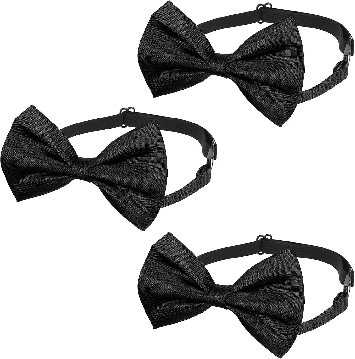 3Pcs Classic Boys Bow Ties Adjustable Kids Bows Tie Pre-tied Bowtie Wedding Formal Pretied Classic Solid Color Children Bows Tie Neck Bowtie for Men Women Kids Wedding Photo Costume Party Events