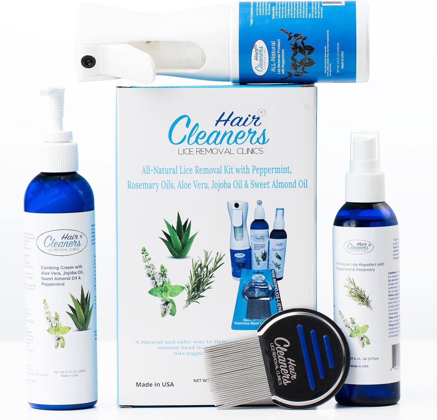 Lice Treatment Kit, Lice Removal Kit, Lice and Nit Treatment for Daily Use, Lice Treatment for Kids and Adults with Lice Comb, Combing Cream (Shampoo) and Repellent Spray 20.5 fl oz