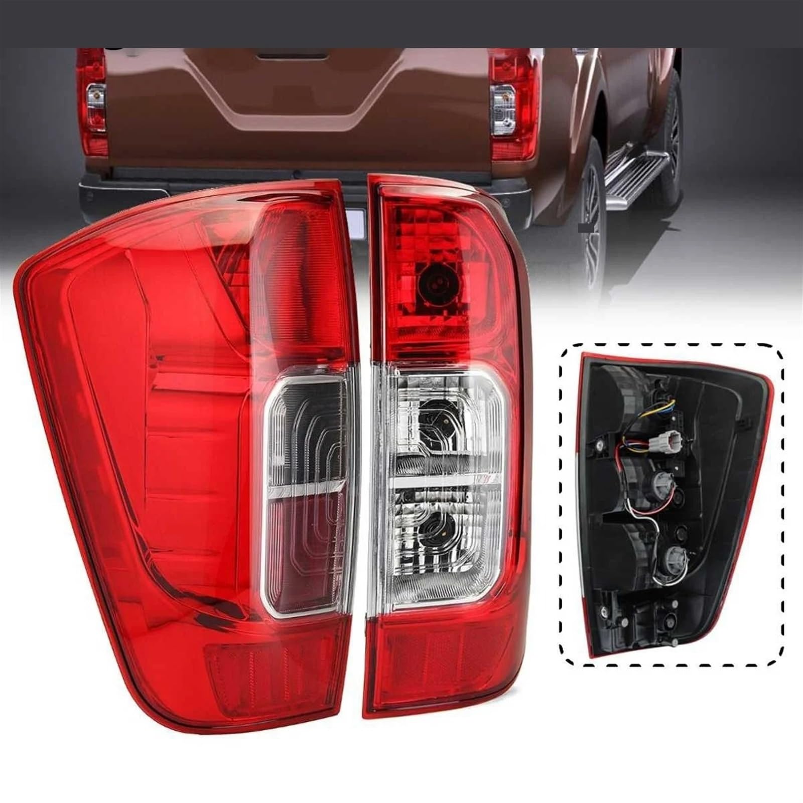 Piloto Trasero para Nissan para Navara NP300 D23 2015-2019 Luz Trasera Derecha del Coche Lámpara De Señal De Freno con Arnés De Advertencia Luz Trasera Automóvil