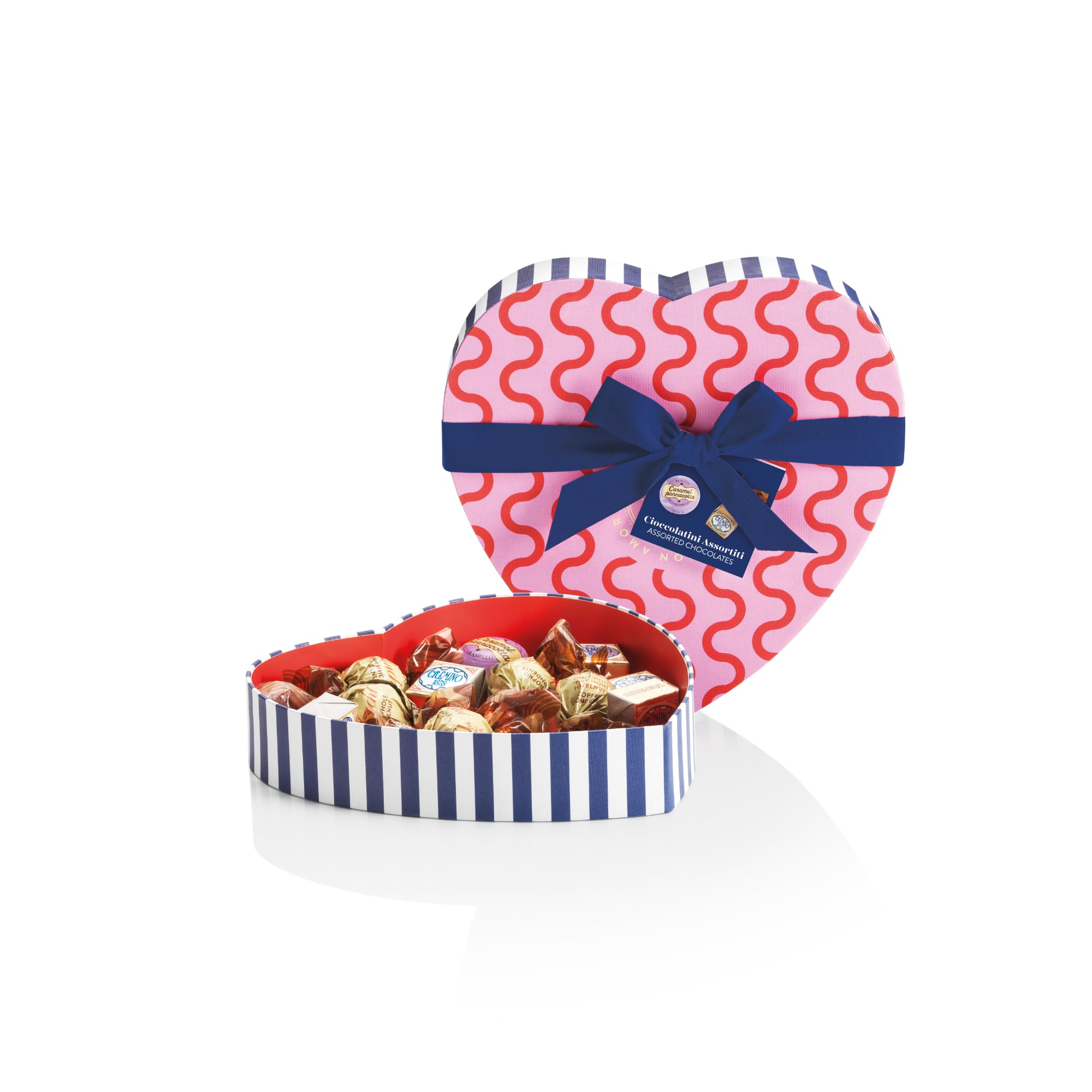 Venchi - Boîte en Forme de Cœur, 18 Chocolats Assortis, 240 Gr, Sans Gluten, Sans Colorants ni Conservateurs, Idée Cadeau Fête des Mères