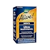 Nature's Way Alive! Men's Daily Ultra Multivitamin, High Potency Formula, Promotes Healthy Heart & Muscle Function*, with Methylated B12, Gluten Free, 60 Tablets (Packaging May Vary)