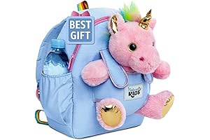 Naturally KIDS Medium Unicorn Backpack w/Stuffed Animal - Pink Unicorn