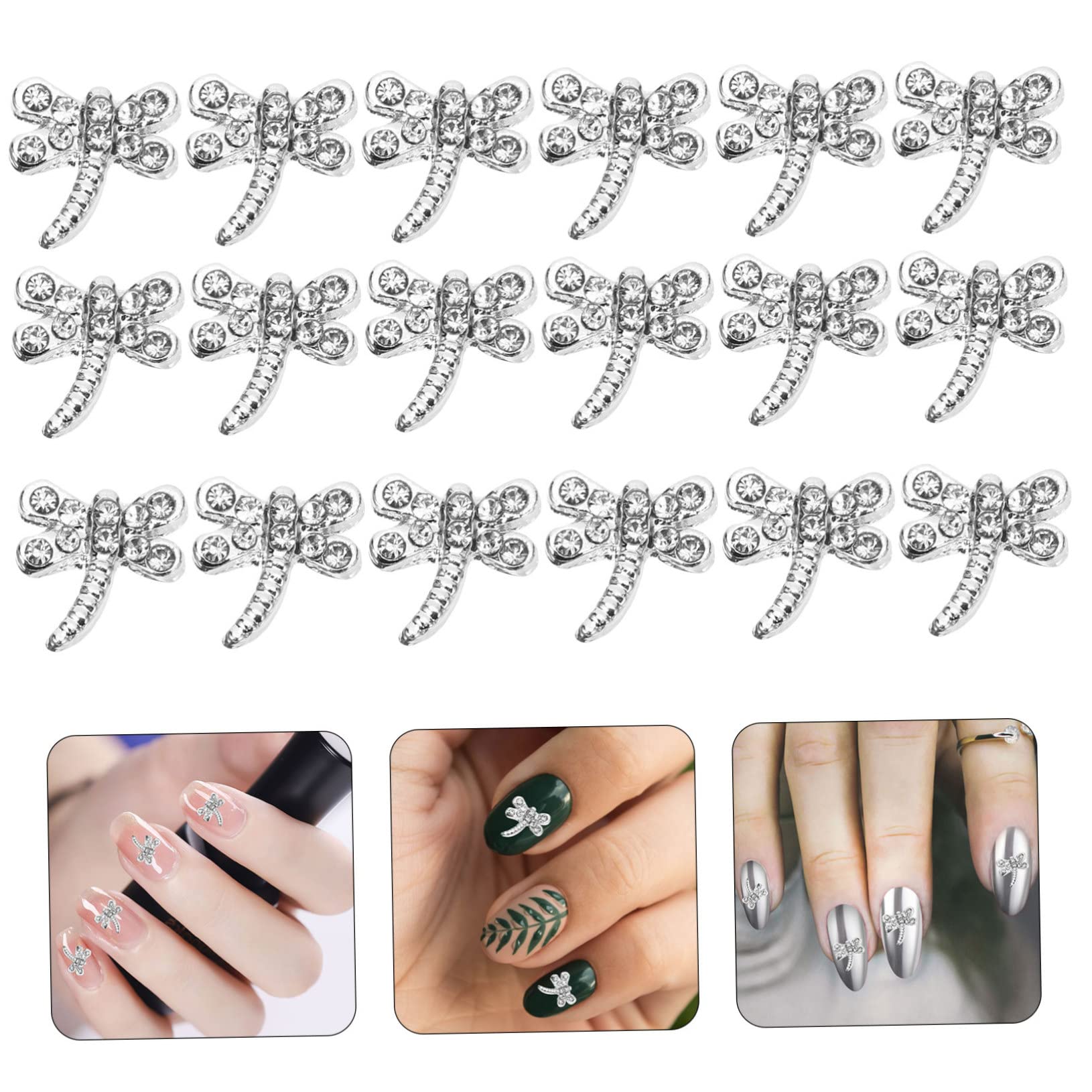 FOMIYES 5 Set Di Ciondoli Per Unghie Con Strass Set Di Ciondoli Creativi Per Nail Art A Forma Di Libellula Per Manicure 20 Pezzi * 5