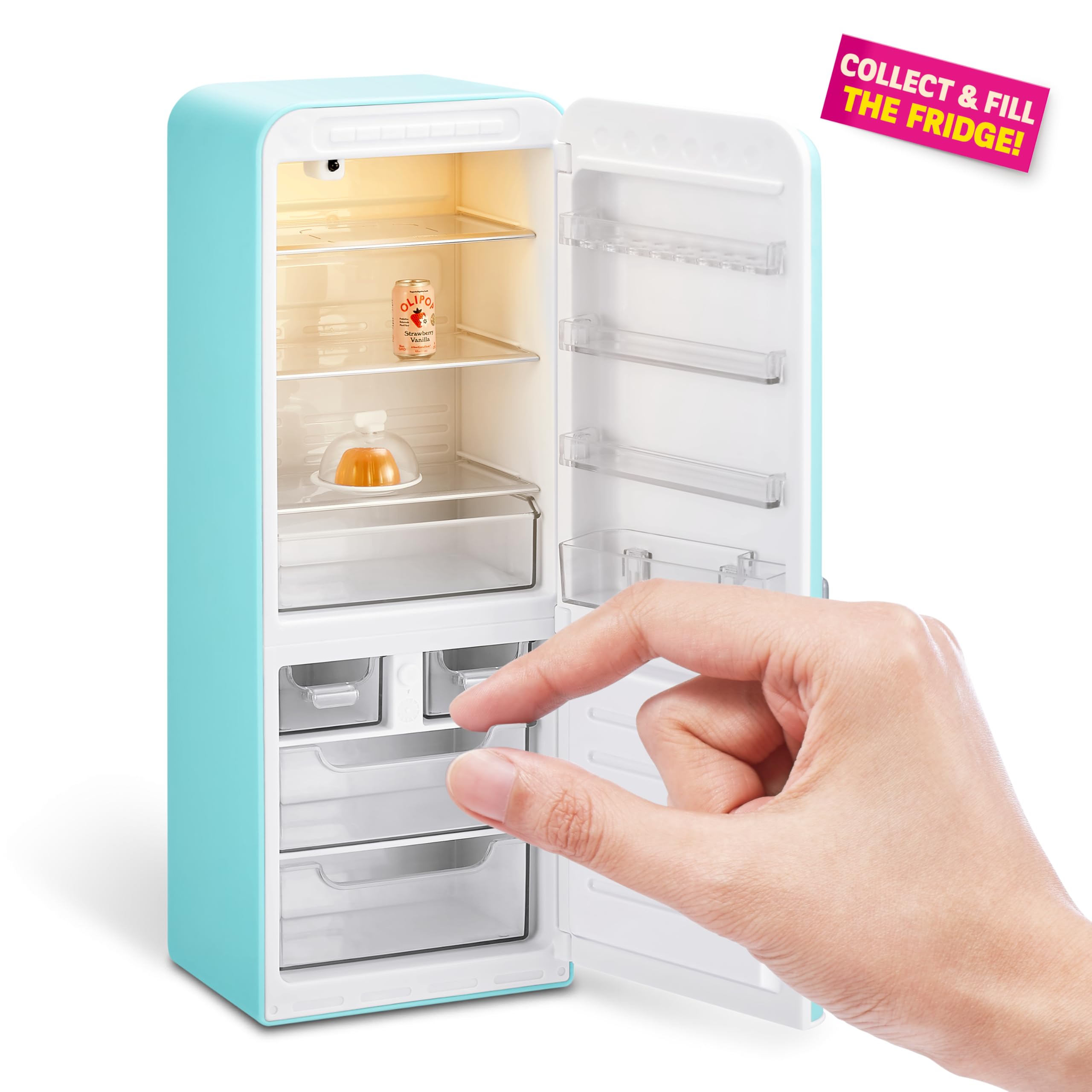 Mini Brands Fill The Fridge playset de ZURU, Turquoise