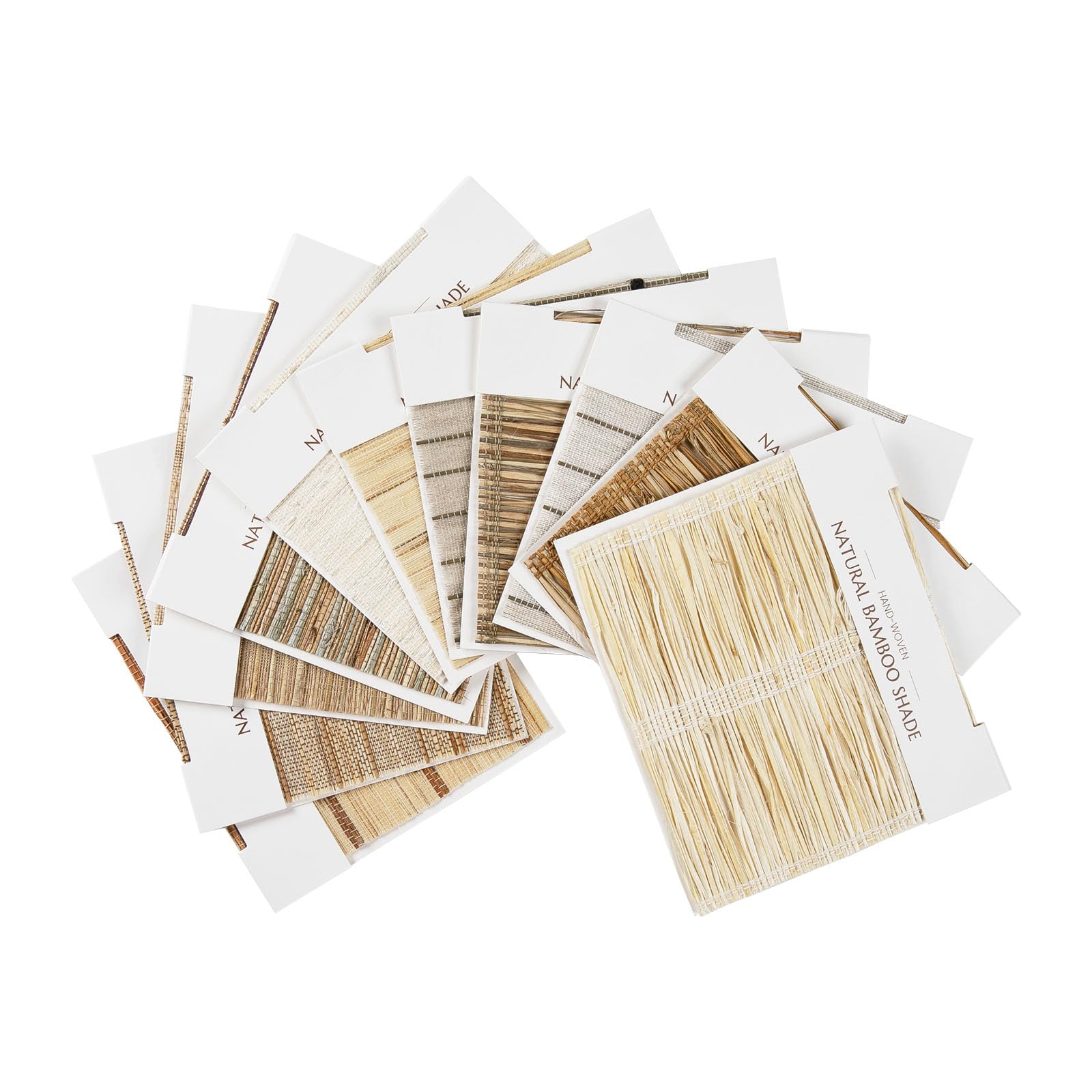 TWOPAGES Rae M Series Natural Woven Bamboo Shade Sample Book Swatches