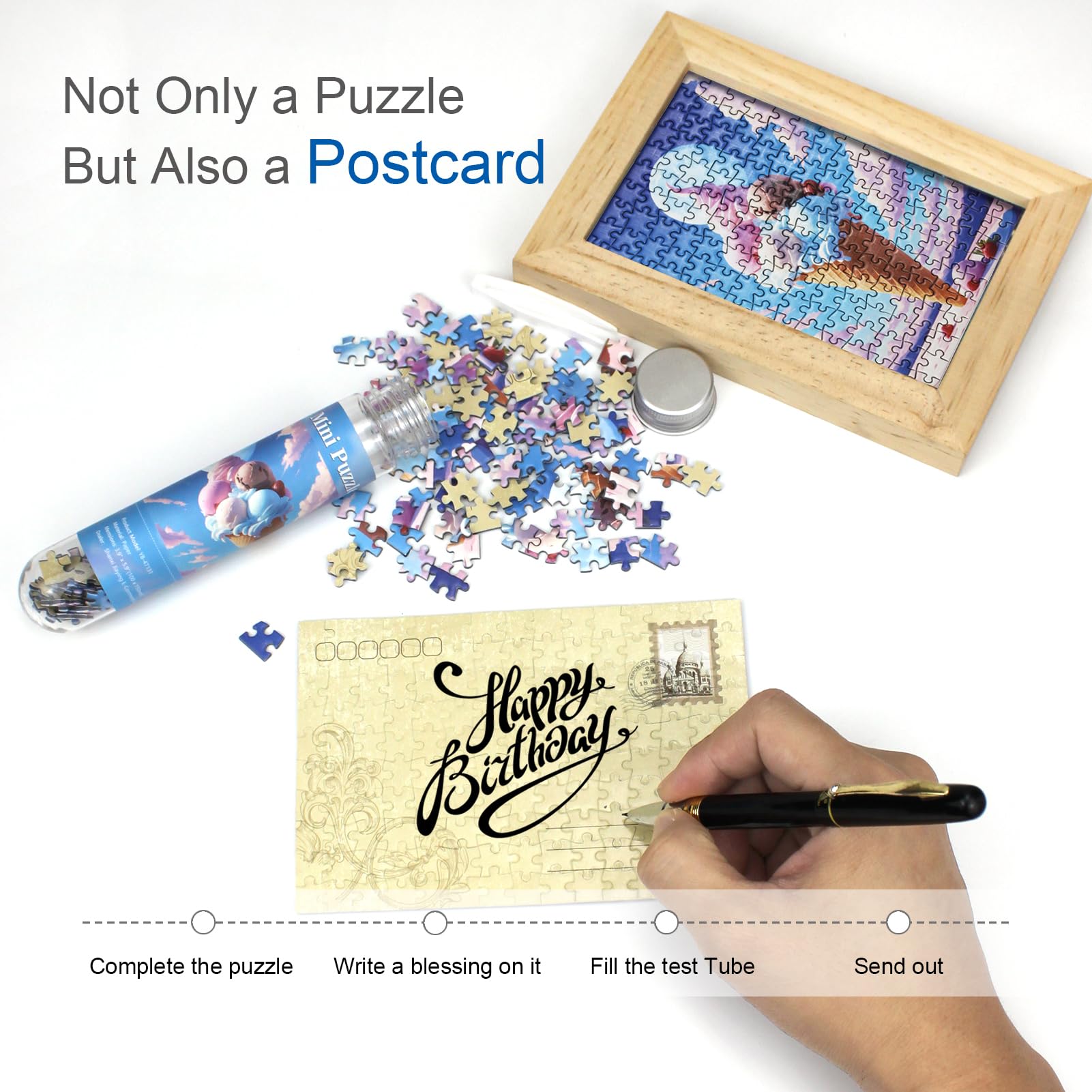 Mini Jigsaw Puzzles for Adults 150 Pieces (4 Packs) Small Jigsaw Puzzle Challenging Micro Puzzle Difficult Tiny Puzzle Home Decor Entertainment 6x4in - Image 3