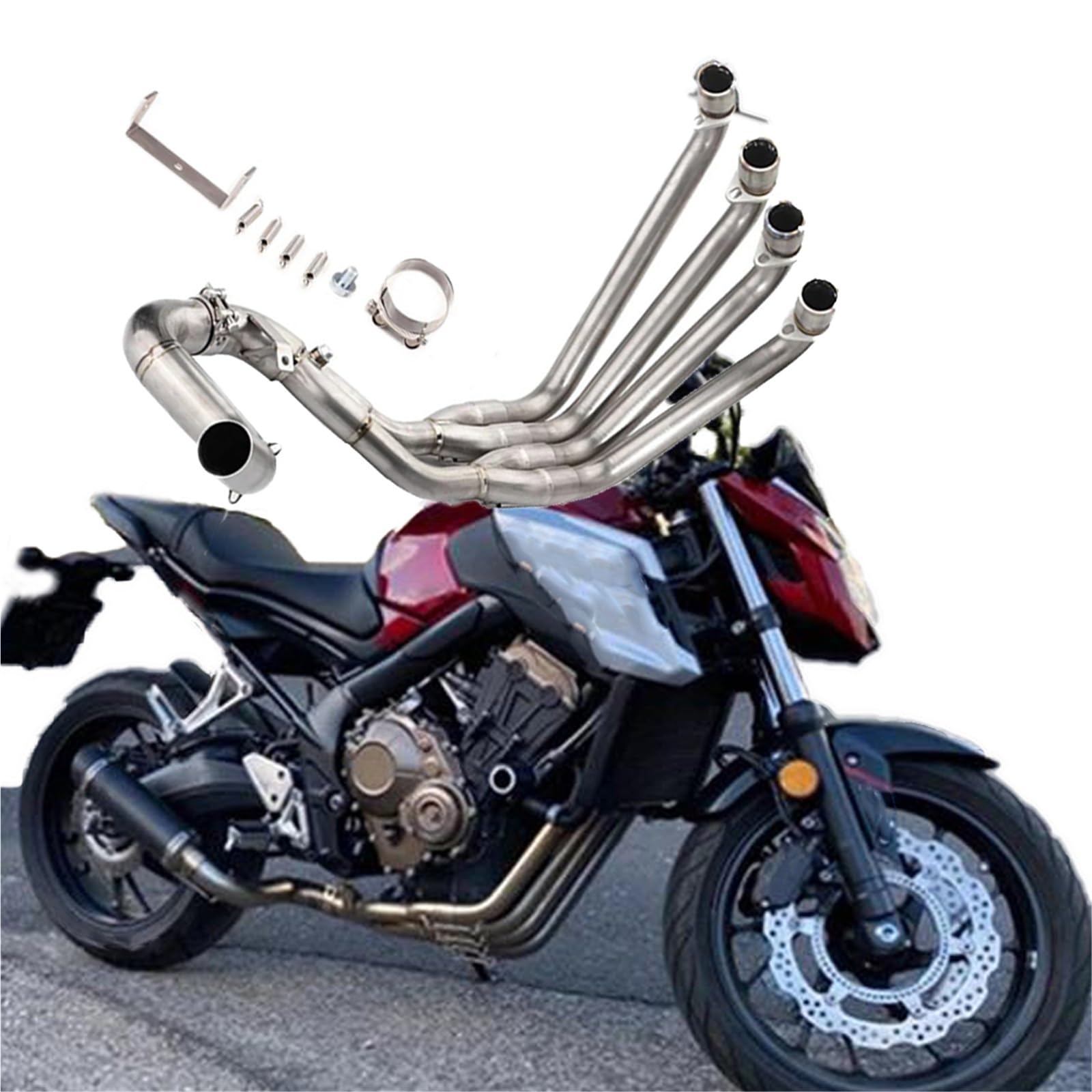 Exhaust part For H-ONDA CBR650R CBR650F CBR650 CB650F 2014-2025 2024 2023 2022 2021 2020 50.8MM Motorcycle Exhaust Slip-On Front Link Pipe