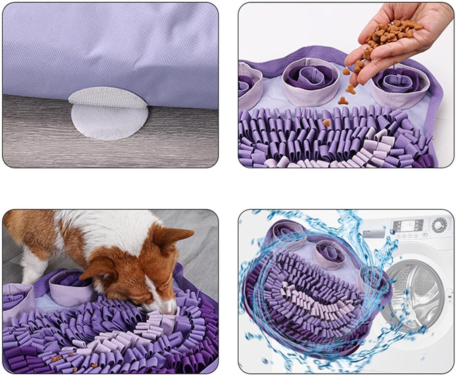 Snuffle Mat for Dogs - 49x49cm Foraging Toy for Pets | Mental Stimulation Activity Mat, Interactive Nose Work Toy for Puppies Dogs Small Medium Large Breeds Indoor Outdoor Home Living Room