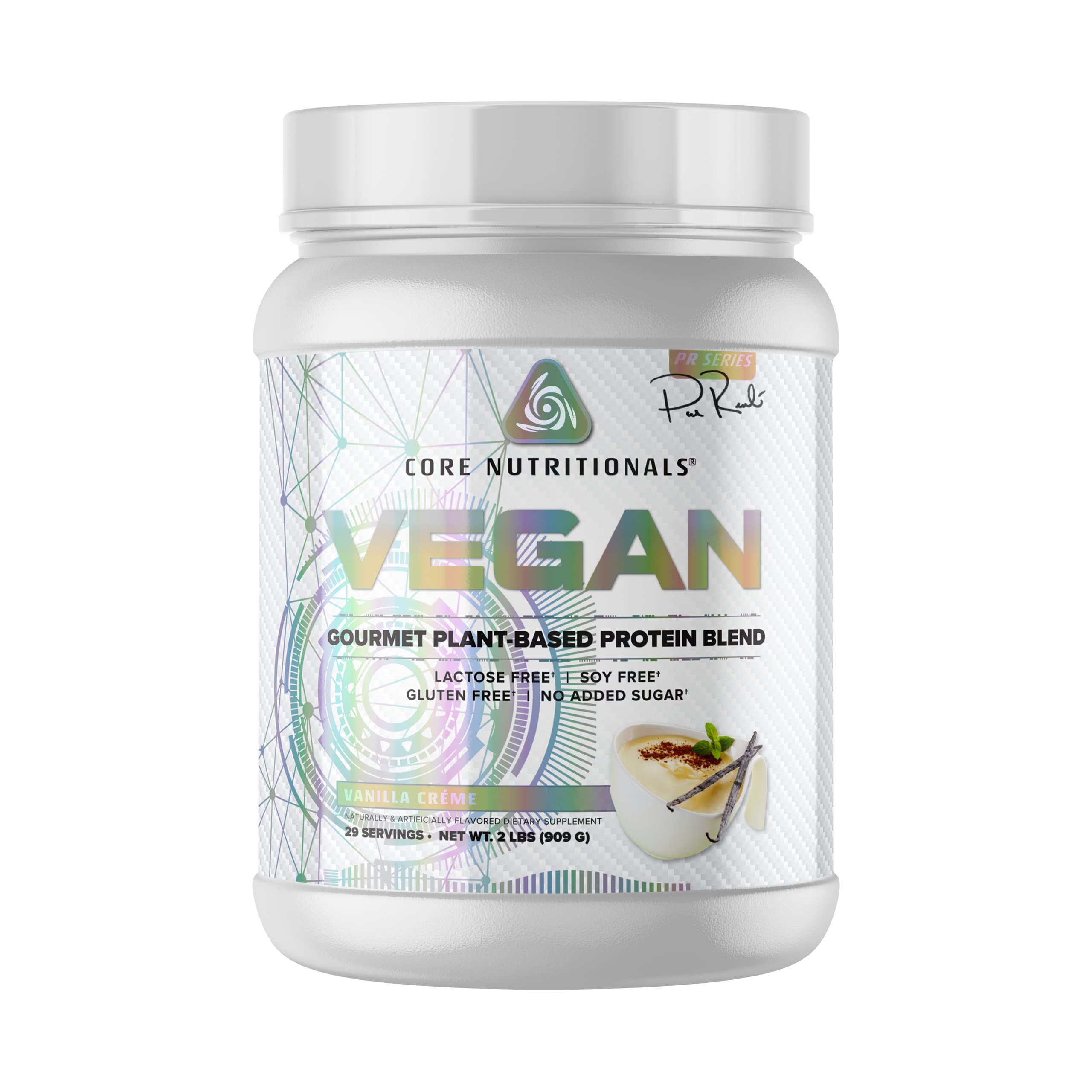 Core Nutritionals Vegan Gourmet Plant Based Protein Blend | with Vegan BCAAs | Lactose, Soy, Sugar, & Gluten Free | 21g Pea Protein | 2 Pound (Vanilla Cream)