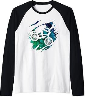 BMX Bike Bicycle Biking Biker Freestyle BMX Raglan Baseball Tee