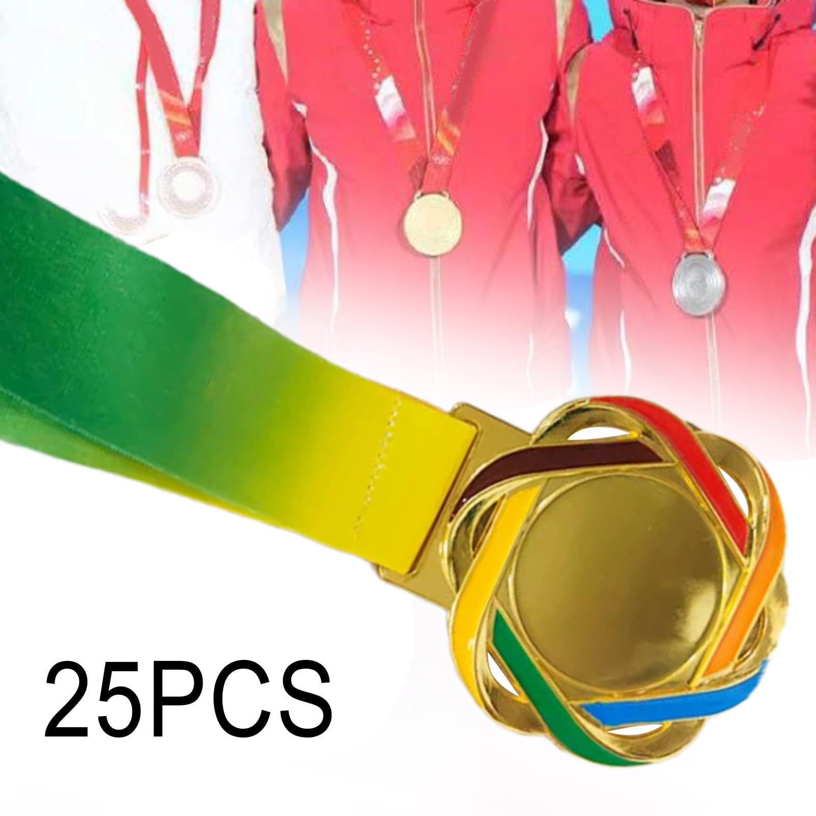 25 Stück medaillen mit Halsband Belohnungspreise Preismedaillen Spielpreise für Schüler Partygeschenk Schule Basketball Sport