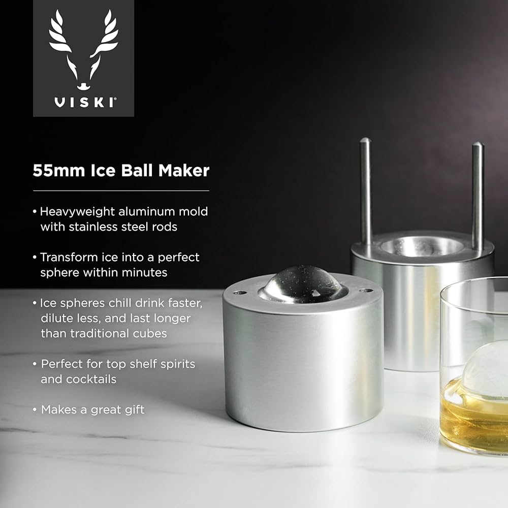Viski Ice Ball Press Aluminum Ice Press for Whiskey Bourbon