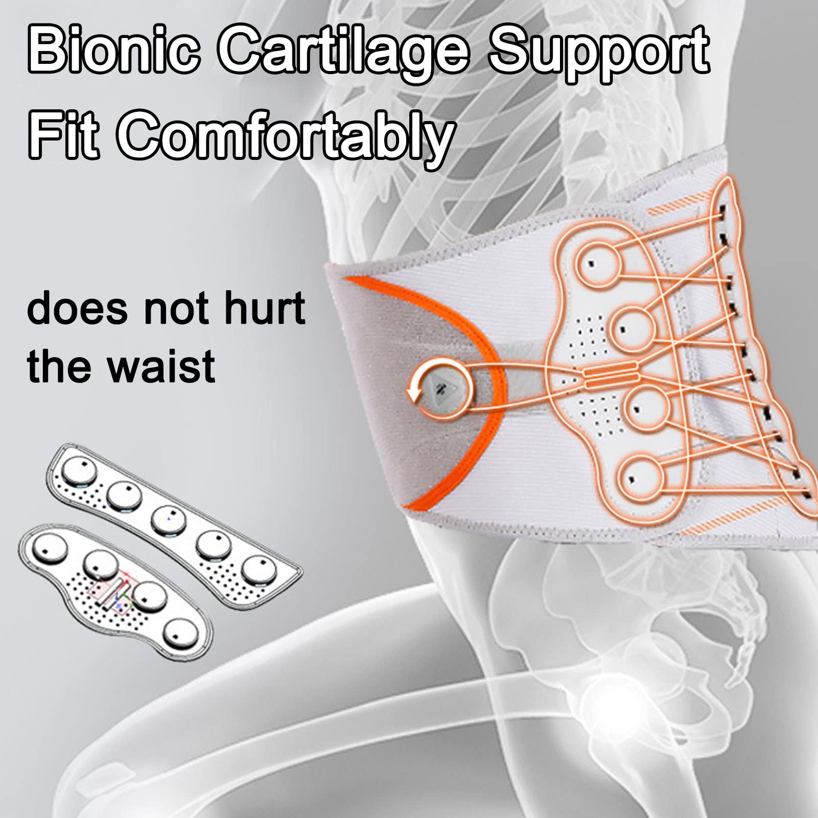 Cinturón Lumbar para el Alivio del Dolor Lumbar,Cinturón Lumbar Ajustable,XL