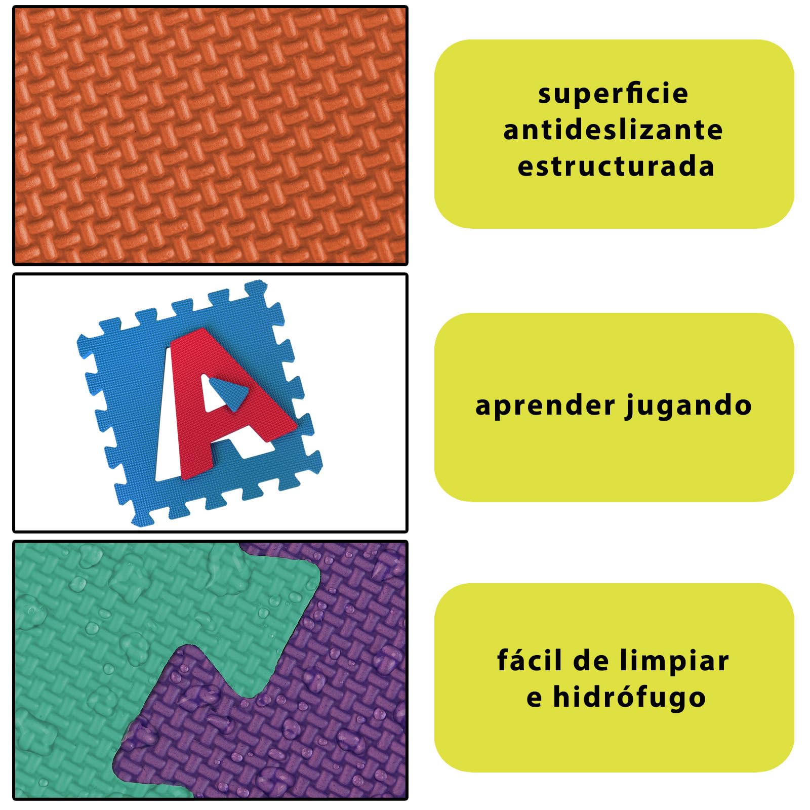 ALPIDEX Alfombra Puzzle Infantil 36 Piezas Alfombrilla Suave Bebe Juego Suelo Niños Goma EVA Letras Números Rompecabezas, Color:Colorido