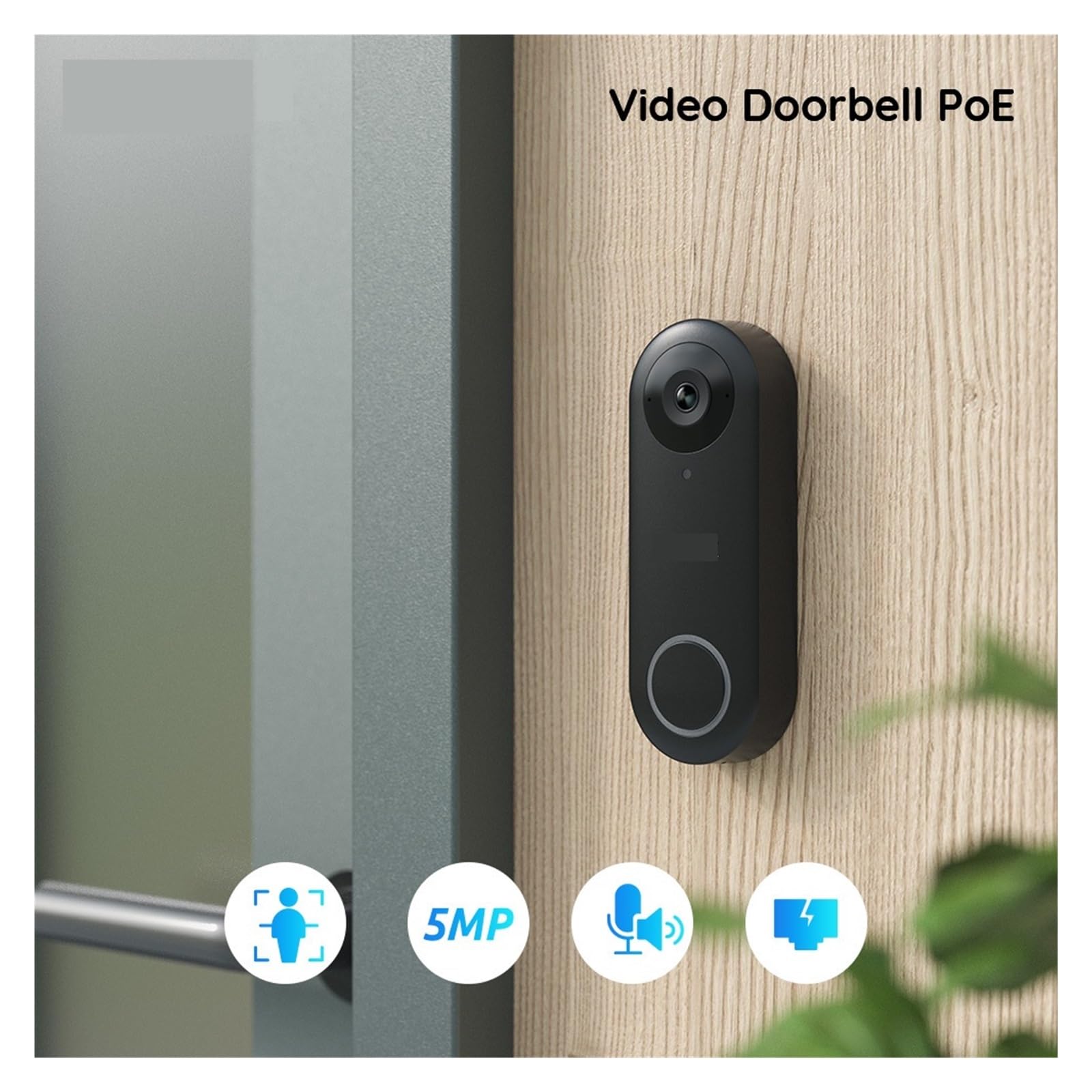 Wideodomofon Inteligentny Przewodowy 2K + Z Gongowym Wykrywaniem Ludzi Dwukierunkowe Audio Dwukierunkowa Transmisja DźWięKu(Doorbell Chime 256G)