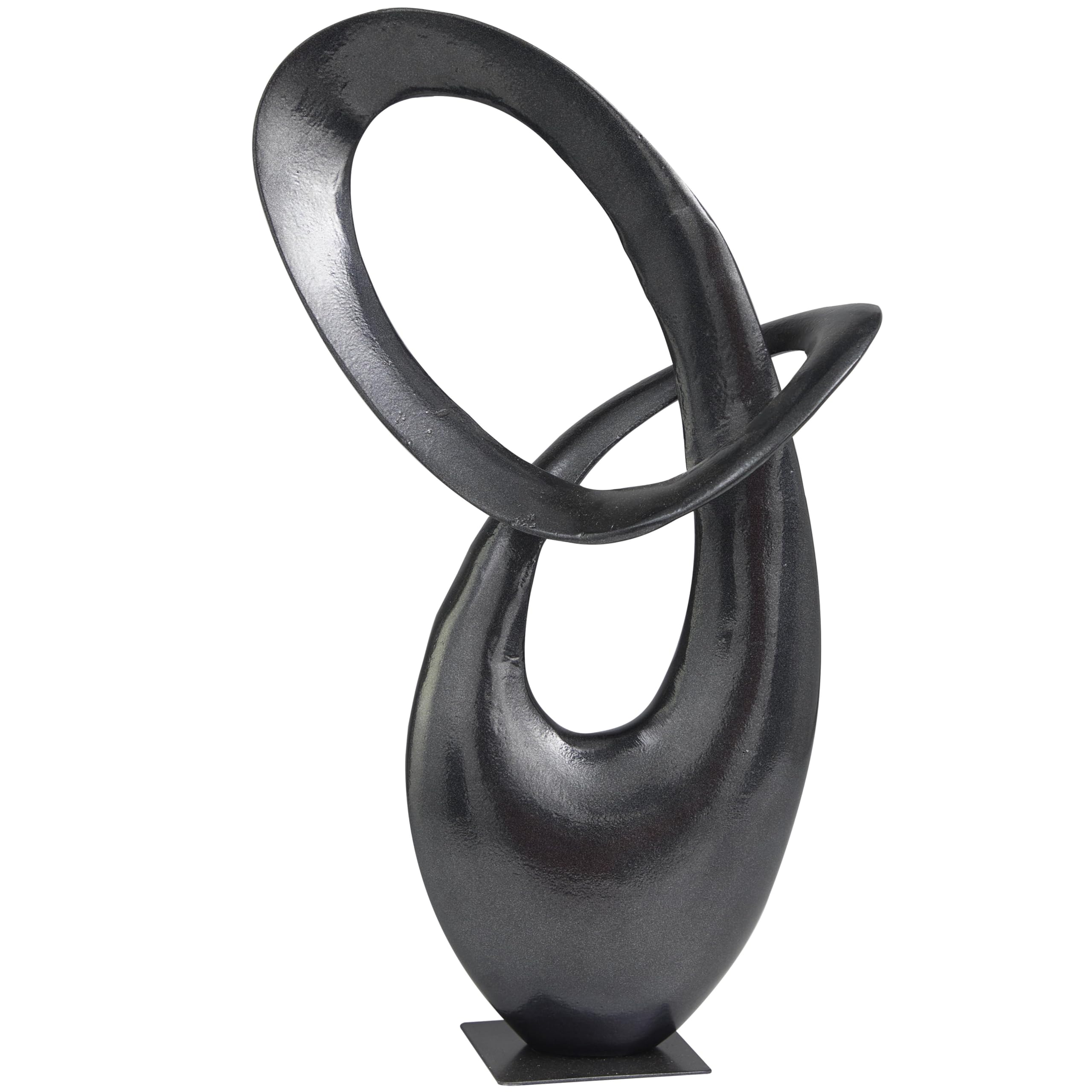 Deco 79 Aluminum Metal Abstract Decorative Sculpture Home Decor Statue, Accent Figurine 9" x 6" x 17", Dark Gray