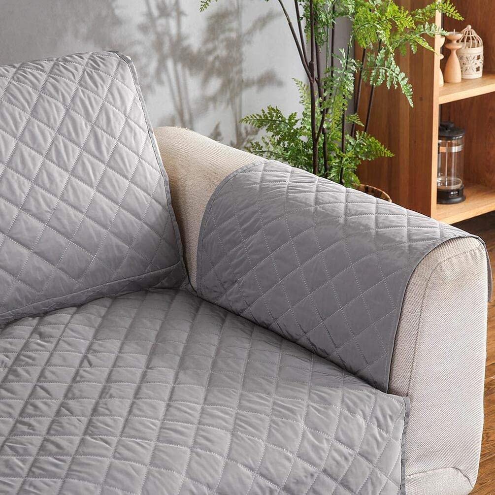 Funda impermeable para sofá de perro, suave al tacto, protector para mascotas y gatos, funda de sofá para sillones y sofá de 2 plazas, color gris