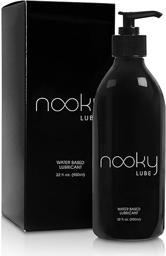 Nooky Lubricante Natural no es pegajoso Base Agua Lubricante personal 32 onza Negro 1