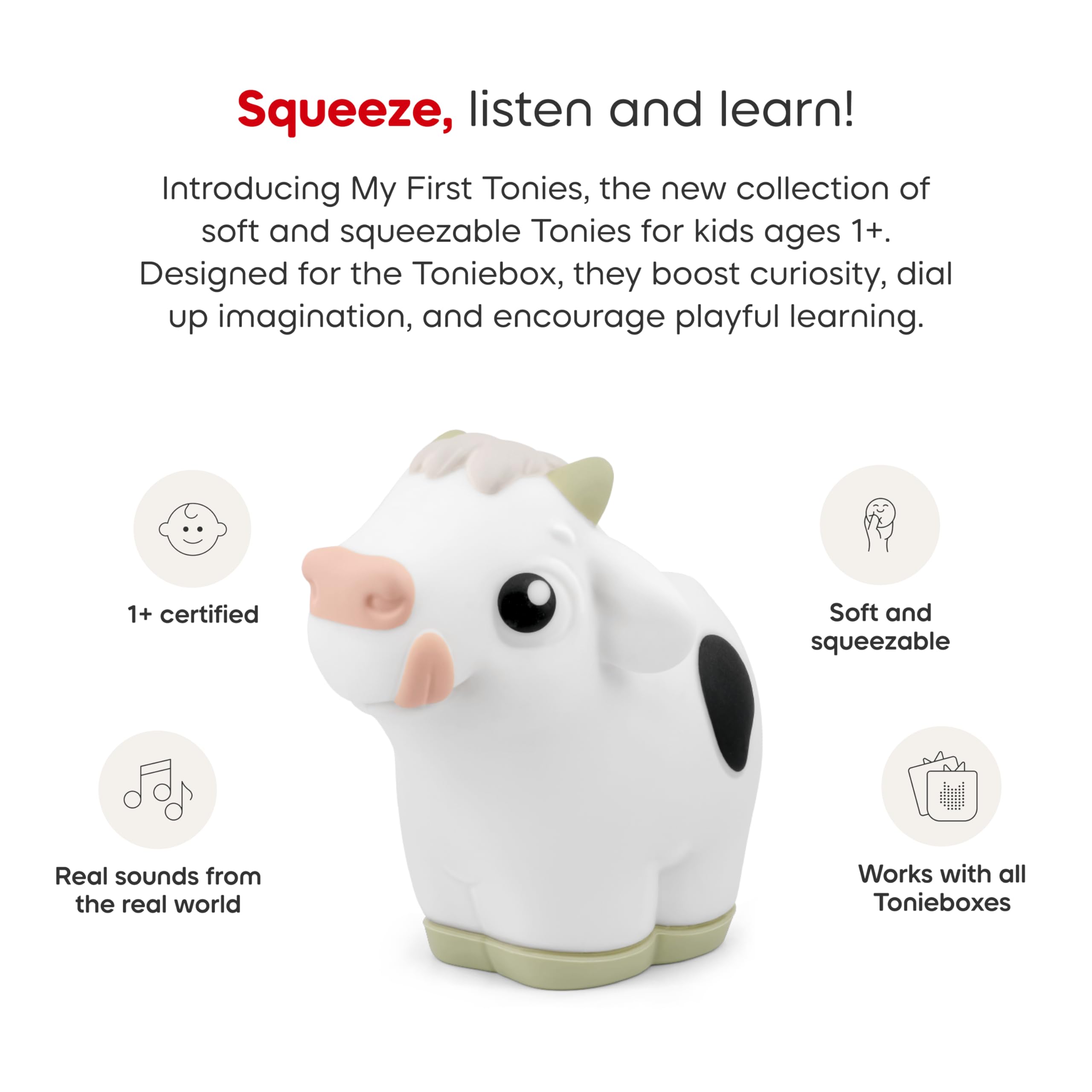 Tonies My First Cow Soft and Squeezable Audio Toy Figurine - 5