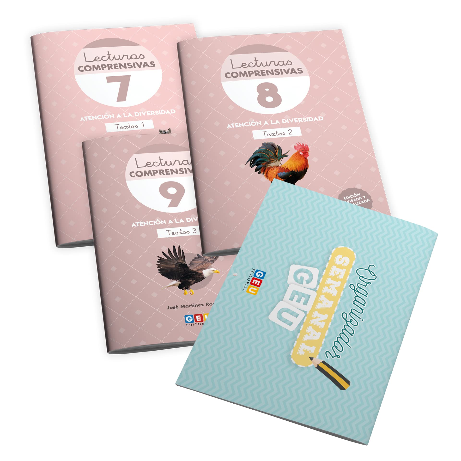 LECTURAS COMPRENSIVAS GEU | Pack De Lecturas Comprensivas 7, 8 y 9 Para Mejorar La Comprensión Lectora 2 Primaria - Textos | Libro Repaso 2 Primaria. Incluye Organizador.