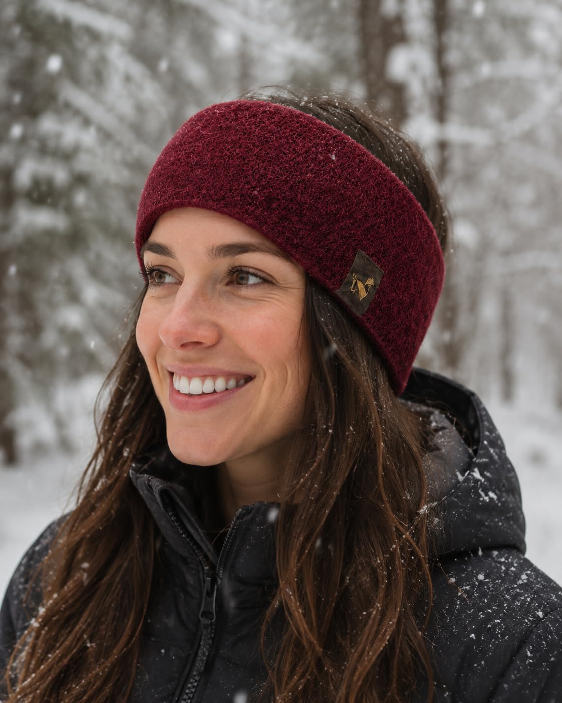 Fascia per capelli in 97% alpaca, avvolta, calda e antivento, regola la temperatura e traspirante, fascia invernale per uomo e donna, ideale per attività all'aperto e sport (vinaccia)