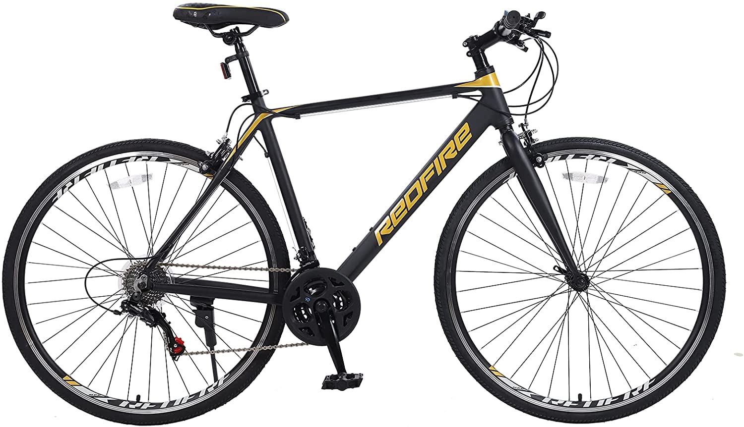 Redfire Hybrid Bike for Men and Women, 21Speed Shimano Drivetrain